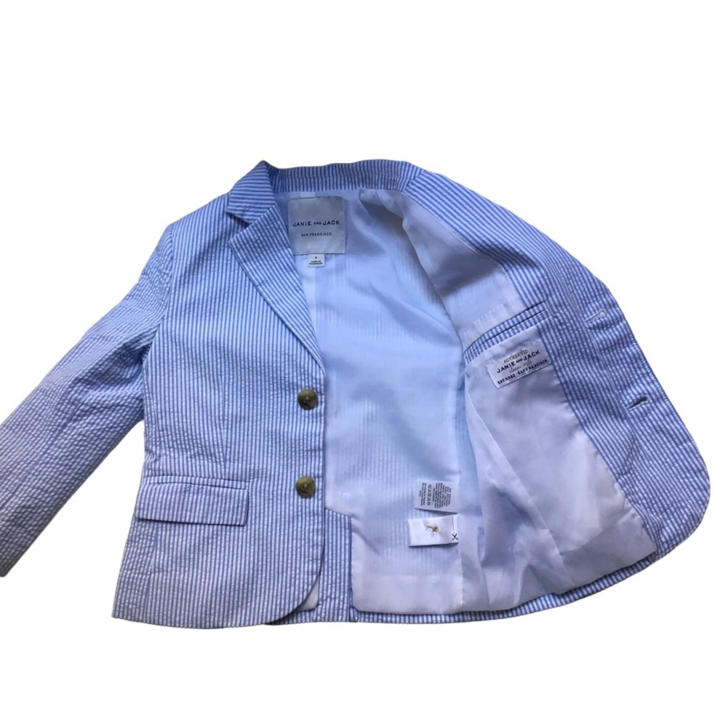 🛍 SOLD 🛍 Janie and Jack Seersucker Stripe Blazer - Picture 2 of 6